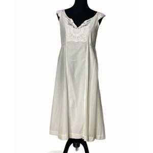 Gap Womens A Line Dress White Maxi Lace Notch Neck